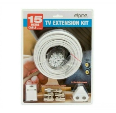 Elpine Coaxial TV Aerial Extension Lead Kit - 15m